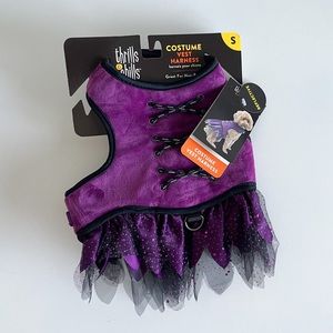 Dog Halloween Costume Purple Witch Dress Harness Small